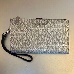 Michael Kors Monogram Silver Wristlet